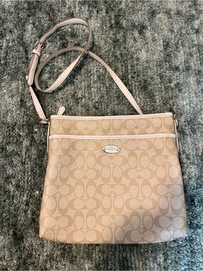Coach Beige Signature Crossbody